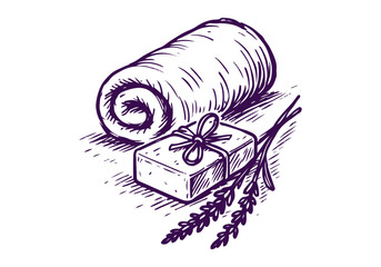 Lavender hand drawn simple sketch vector illustration