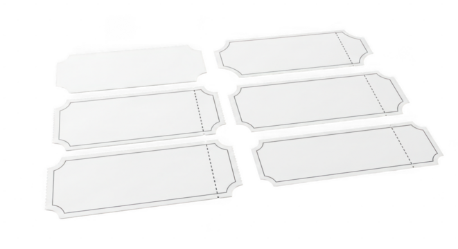 Set of transparent rectangular frames with dashed borders isolated on transparent background