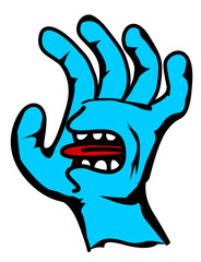 Illustration of a coughing hand 