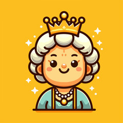 vector illustration set of queen grandmother