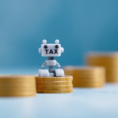 Autonomous system recalculating tax policy scenario, AI manipulation of economy