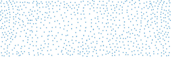 Abstract pattern of scattered blue dots on a white background forming a dynamic, random texture. Modern minimalistic background for design, technology, or digital art concepts.