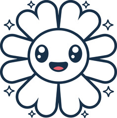 Cute cartoon virus mascot character, smiling germ illustration, adorable microbe design, funny bacteria icon, friendly disease concept, kawaii biology vector art