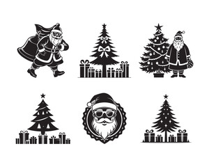 santa claus, riding sleigh, christmas tree, gift, christmas santa, christmas gift, holiday celebration, merry christmas, winter holiday