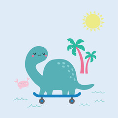 free vector sea beach t-shirt design.