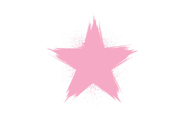 Obraz premium Abstract brush stroke star in soft pink color with grunge texture and splatter effect