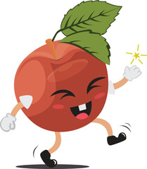 Happy Dancing Apple Good For Mascot and Logo