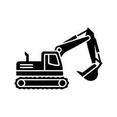 Heavy Equipment Icon – Construction Machinery Symbol Vector