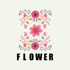 free vector flower and text design.
