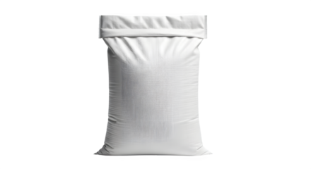 Blank white industrial sack bag isolated on white background perfect for product mockup template