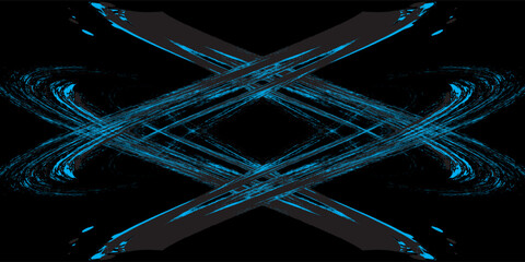 light blue black brush wrap car sticker pattern abstract banner sporty lines light blue black color combination grunge brush pattern, Eps 10.