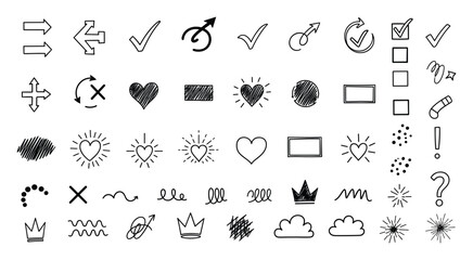 Fototapeta premium Hand drawn doodle design elements set