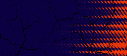 Abstract speed lines style orange color halftone banner design template.
