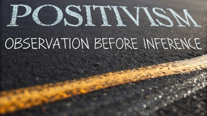 Inspiring Message of Positivism on Road Surface with Yellow Line and Thought-Provoking Phrase Emphasizing Observation