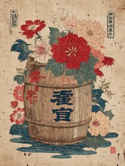 Vintage Ukiyo-e Japanese Style Design 