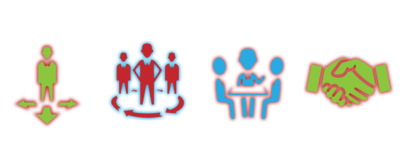 Community People and Partnership Icon for Cooperation, Support and Business Connection – PNG