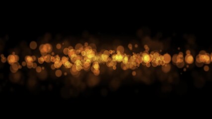 Celebration of sparkling abstract gold particles on black background - Powered by Adobe