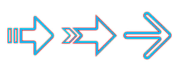 Long Outline Arrow Icons for Roadmap Timeline and UI Navigation Buttons PNG