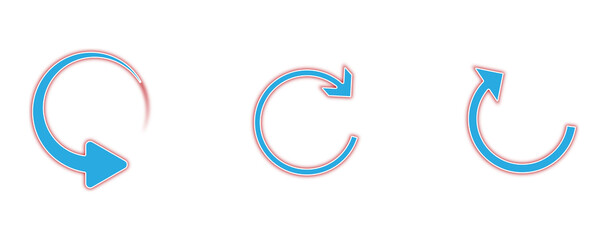 Circular Rotation Sync and Refresh Arrows Icons for Reload Process UI PNG