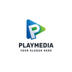 Play P Logo – Abstract Media Symbol for Streaming, Video, and Digital Branding
