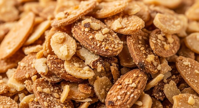 Mixed Nut and Almond Snack Close Up in Natural Light