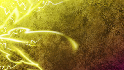 Abstract Yellow Electric Power Energy Discharge Effect on Dark Grunge Textured Surface Background for Dynamic Lightning Flash Design Concept