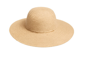 Beige straw sun hat for summer outdoor fashion