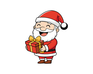 santa claus, riding sleigh, christmas tree, gift, christmas santa, santa sleigh, christmas gift, holiday celebration, Santa playing with children, merry christmas, winter  santa Colourful illustration