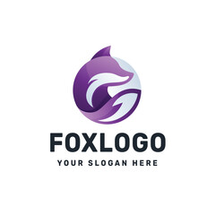 Obraz premium Fox Circle Logo – Abstract Animal Symbol for Tech, Agile, and Elegant Branding