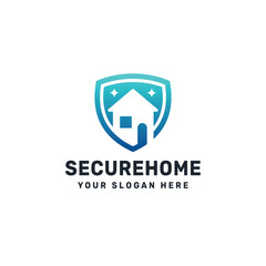 Shielded Home Logo – Abstract House and Protection Symbol for Security, Insurance, and Property Branding