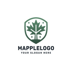 Maple Shield Logo – Abstract Nature and Protection Symbol for Eco-Friendly, Canadian, and Premium Branding