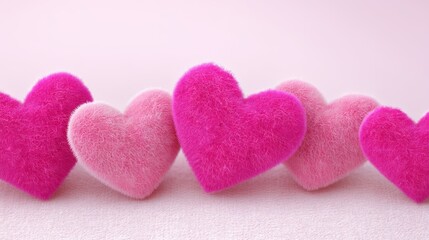 Fototapeta premium Vibrant pink hearts pattern on pristine white background celebrating love and romance in sweet joyful design.