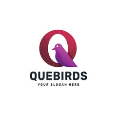 Letter O Bird Logo – Elegant Gradient Symbol of Peace and Communication