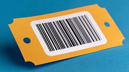 Digital barcode scan data information on vibrant blue background for modern technology and inventory management solutions.