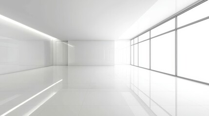 Fototapeta premium Emphasizing the beauty of simplicity in an empty apartment.