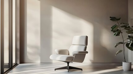 The minimalist design of the white armchair offers comfort for psychological therapy sessions.