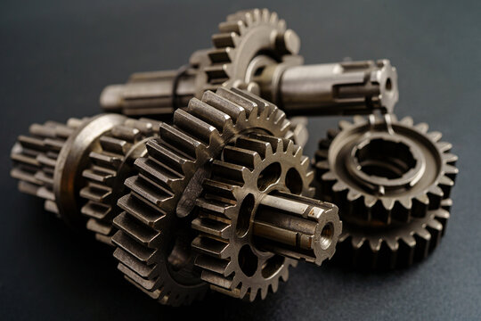 Metal gear wheel engine car and bike, mechanic industry.