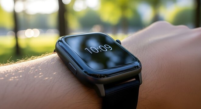 Smartwatch Close up on Wrist Modern Technology and Active Lifestyle