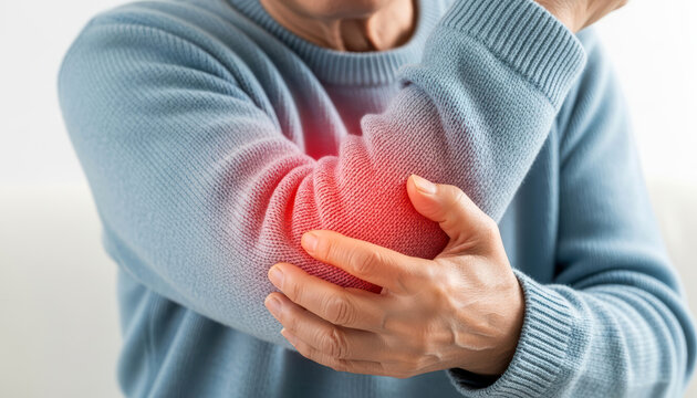 팔꿈치 통증을 호소하는 노년 남성의 관절염 및 테니스엘보