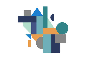Geometric Shapes Composition Abstract Art Colorful Design Modern Creative.