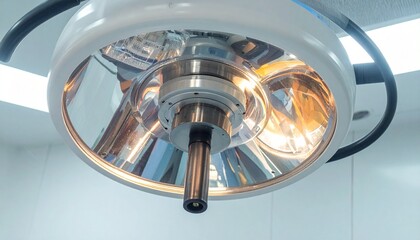 Surgical light fixture in operating room.