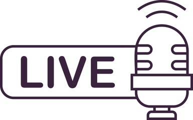 Line Live Streaming Icon Element