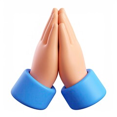 Two hands clasped, fingers interlaced in a praying gesture