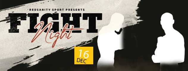 Intense fight night poster featuring two boxers © shtamim