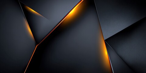 Abstract Geometric Dark Background with Orange Lighting