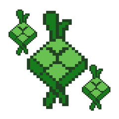 Pixel art ketupat Eid Mubarak decoration