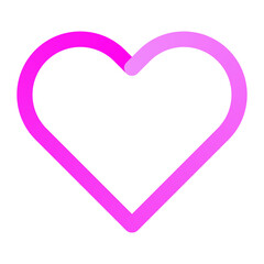 Pink and Purple Gradient Heart Icon Love Shape PNG Isolated on Transparent Background for Design Use