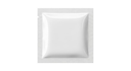 Blank White Sachet Packaging Mockup for Cosmetic Food Medicine