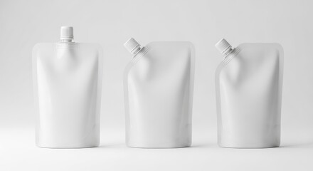 Blank White Spouted Pouch Packaging Mockup for Branding