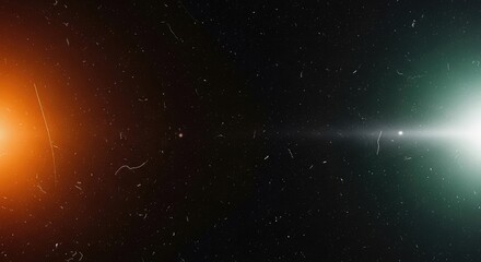 Dusty Vintage Film Overlay with Colorful Lens Flare and Grunge